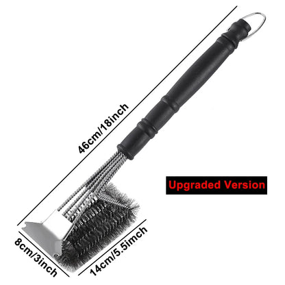 Safe Grill Brush - Bristle Free BBQ Brush Scraper Rust Resistant Stainless Steel Barbecue Cleaner Great Grilling Accessories