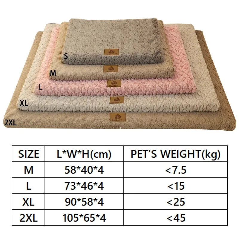 Corduroy Plush Pet Bed Cushion for Dogs and Cats