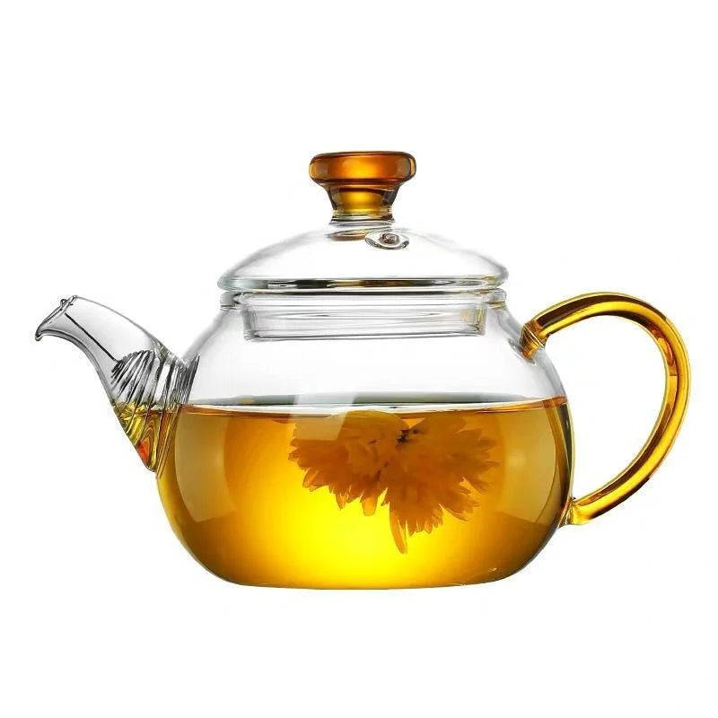 200ml Clear Heat-resistant Small Glass Teapot with Stainless Steel Filter Small Brewing Flower Green Tea Pot Kung Fu Tea Set