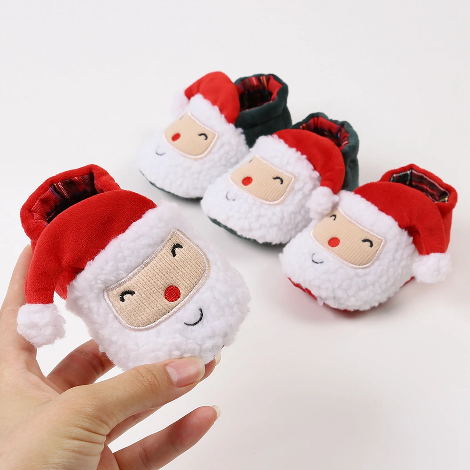 Christmas  Shoes  Winter Snow Boots Cute Cartoon Santa Claus Warm  Walking Shoes Girls Boy Crib Shoes First Walker