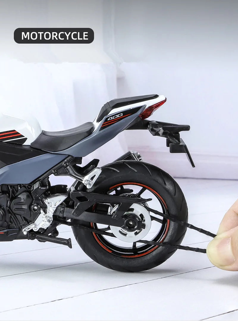 Diecast Kawasaki Ninja 400 Racing Motorcycle Model 1 to 12 Scale