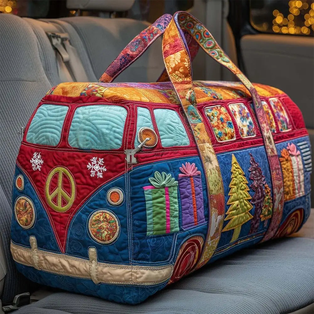 3D Printed Quilted Travel Duffle Bag Large Capacity Overnight Tote