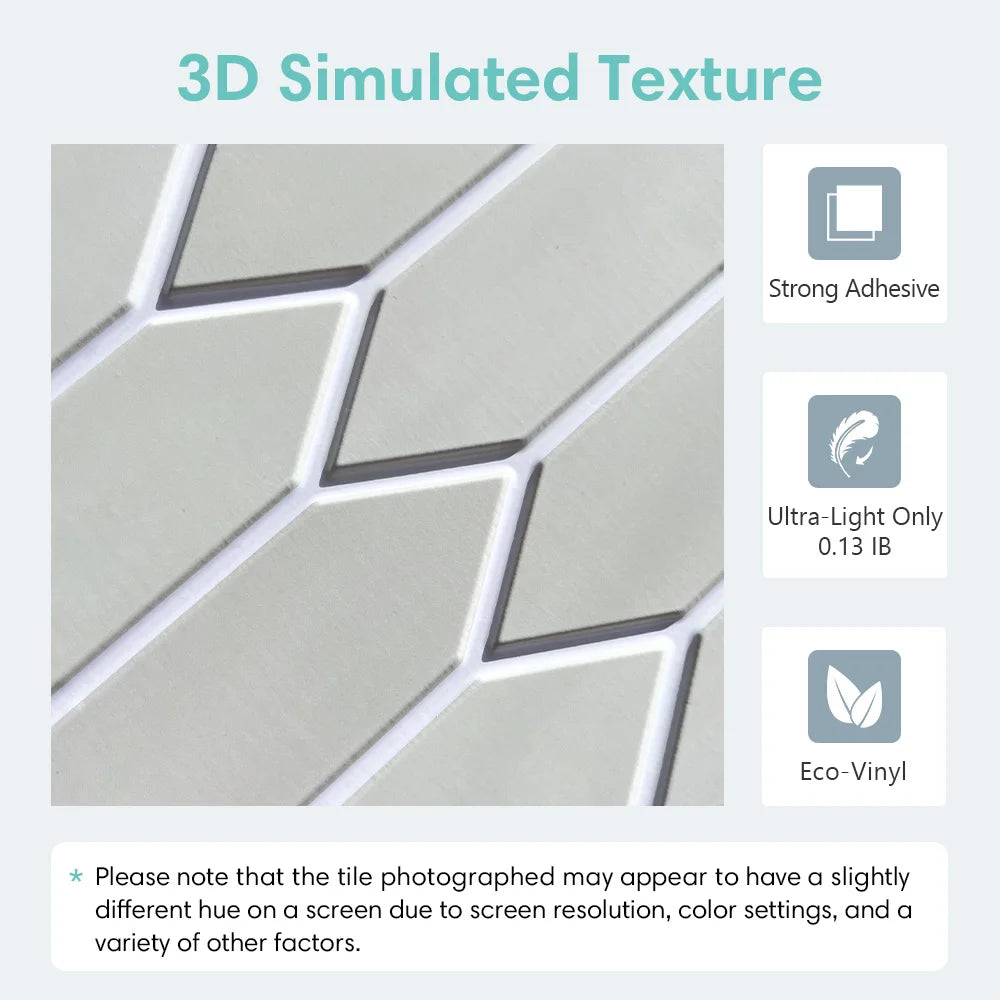 10pcs  3D Decorative Tile Stickers, Self-adhesive Cream Hexagon Wall Stickers, Water and Mold Resistant, Easy to DIY, 30cm x 30cm