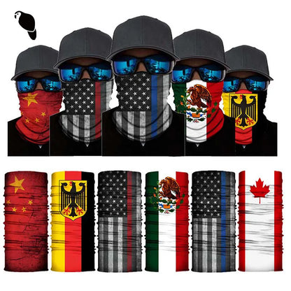 Multifunctional Bandana Sunscreen Mask Sports Seamless Bandana Cycling Mask Polyester Flag Printing Face Mask