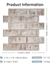10Pcs 3D Whitewash Brick Peel and Stick Wall Tile Self Adhesive Faux Brick Wall Panel 3D Wall Sticker Backsplash Tile Sticker