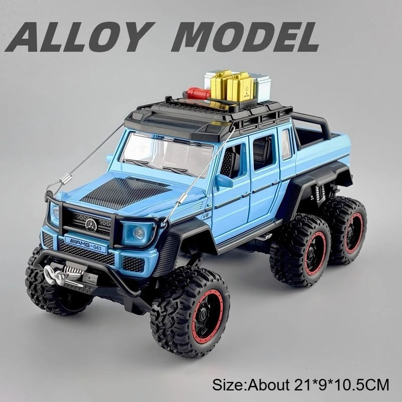 1:24 G63 G550 Diecast Alloy Miniature Model Toys Cars Sound Light Pull Back Doors Opened Off-road Vehicles Boys Birthday Present