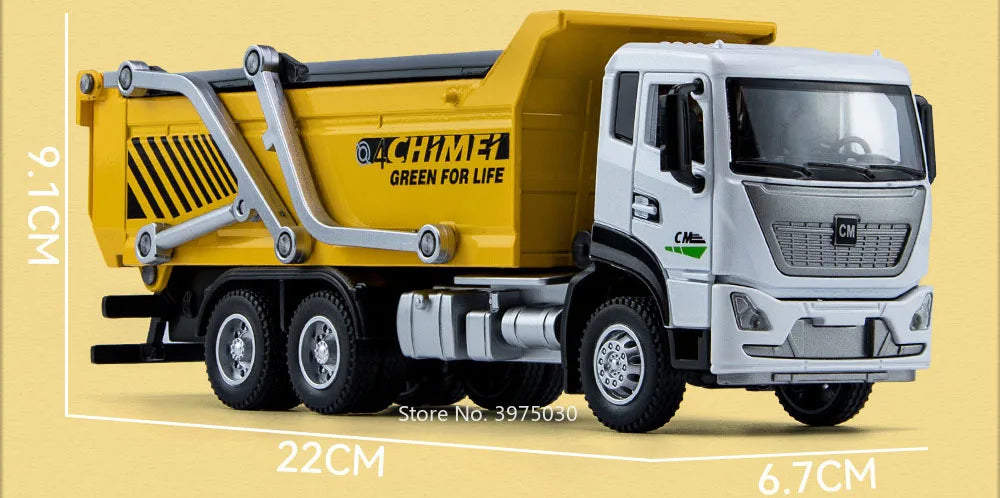 1/32 Dregs Transportation Vehicle Alloy Diecast Toy Model Cars Light Sound Muck Truck Doors Opened Engineering Vehicles