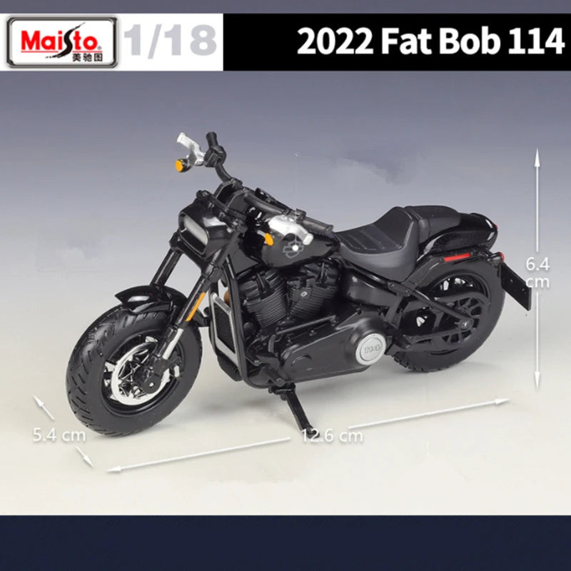 Diecast Harley Fat Bob 114 2022 Motorcycle Model 1 to 18 Scale