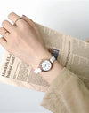 Vintage Luxury Literary Ladies Quartz Watch Brown Brown Thin Small Leather Strap Ladies Elegant Bracelet Watch