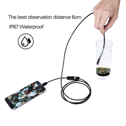 Adjustable Soft Wire 5.5MM Android Endoscope 3 In 1 USB/Micro USB/Type-C Borescope Inspection Camera Waterproof for Smartphone