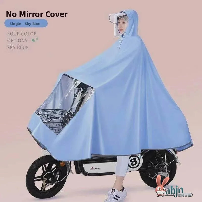 Full Body Waterproof PVC Rain Poncho for Motorcycle and Bicycle Riding
