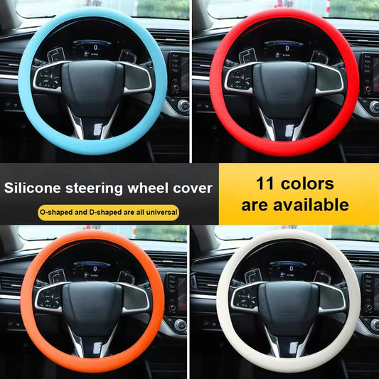 Universal Silicone Car Steering Wheel Cover Anti Slip 33CM 40CM