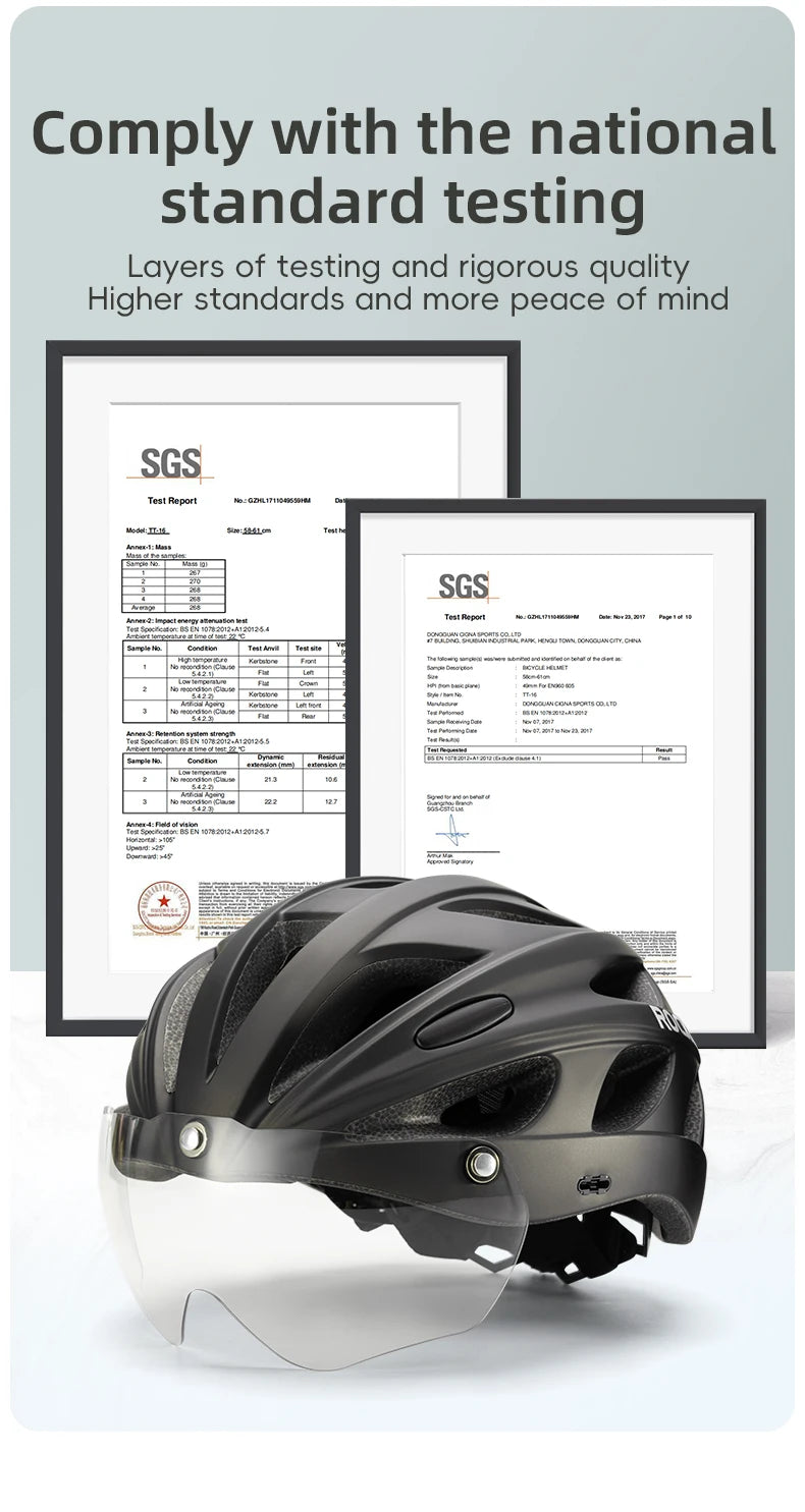 Bike Helmet with Photochromic Len Visor Wind-breaking Brim Bike Helmet Adult MTB Road Riding Cycling Helmet