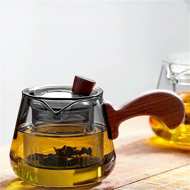 Japanese 350ml Side Handle Glass Teapot With Tea Infuser Filter Brewing Flower Tea Pot Puer Oolong Tea Maker Kungfu Tea Set