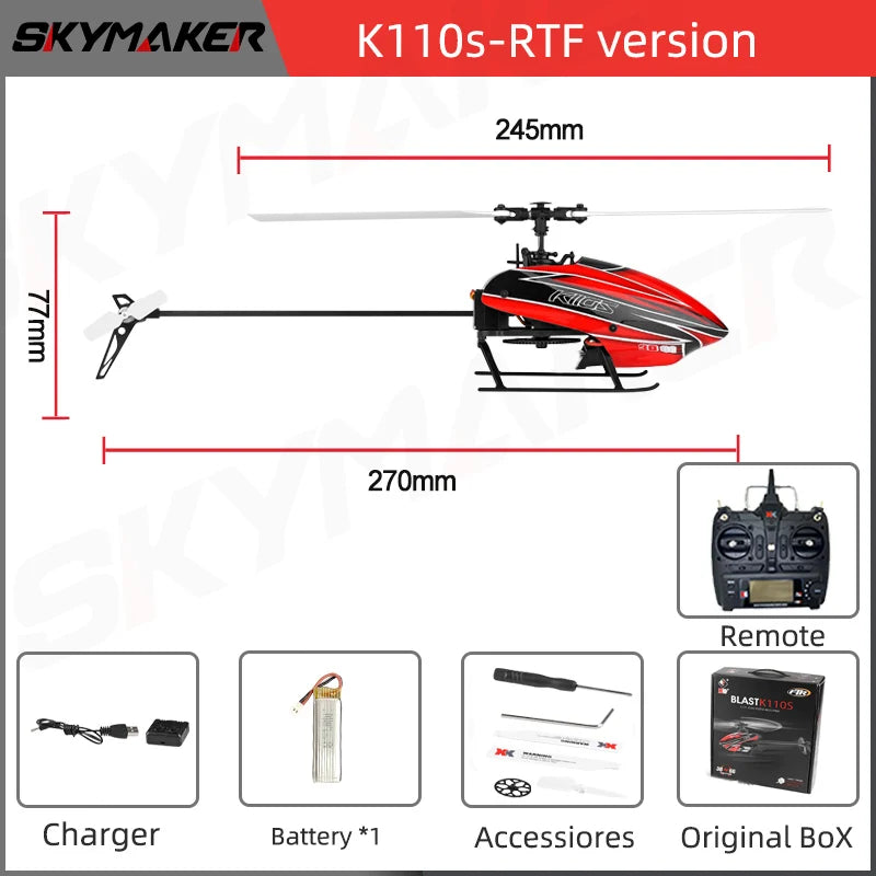 XK K110s RC Helicopter BNF 2.4G 6CH 3D 6G System Brushless Motor RC Quadcopter Remote Control Drone Toys For Gifts