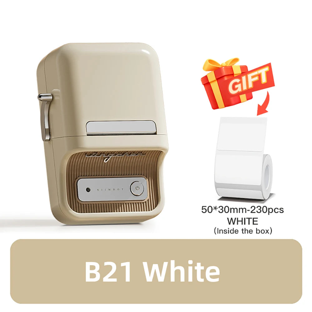 B1/B21 Jewelry Label Printer, Bluetooth Wireless Thermal Sticker Maker 20–50mm, Inkless Price Tag Label Machine for Necklace Ring Bracelet