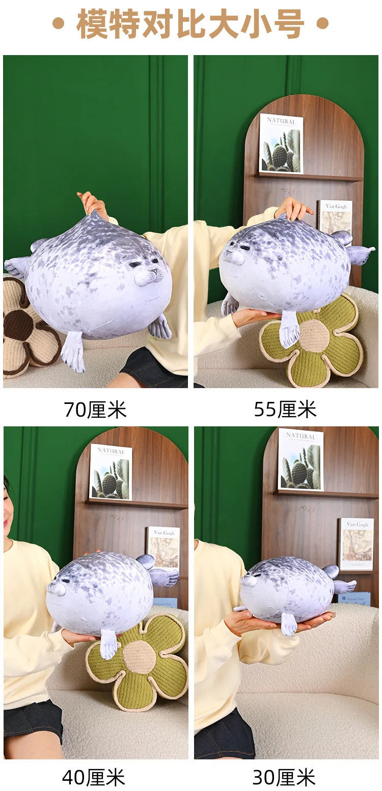 70cm Kawaii Seal Stuffed Animal Seal Plush Toy Soft Cuddly Baby Seal Doll Kids Birthday Gift Plushie Stuffed Animal Pillow