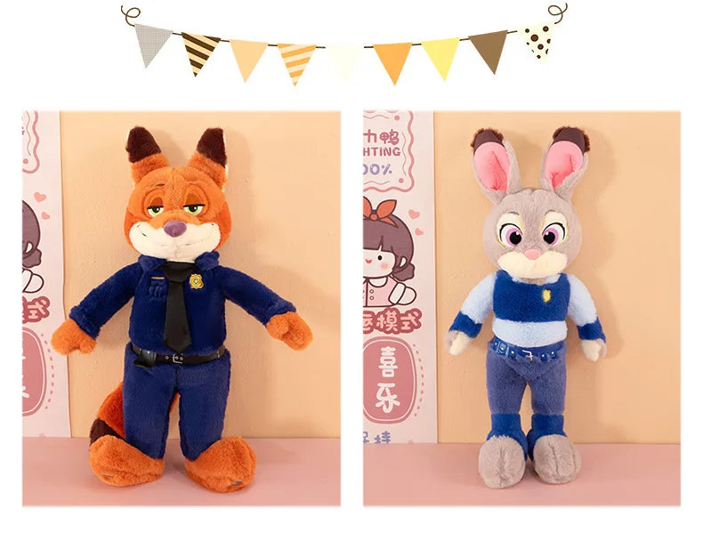 Kawaii Judy Hopps Plush Toy Nick Wilde Stuffed Doll From Zootopia Cute Rabbit Fox Doll Kids Birthday Xmas Gift for Children