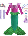 Fancy Princess Dress Ariel Little Mermaid Clothing Girls Party Vestidos Carnival Children Cosplay Costume
