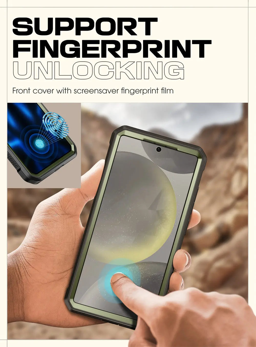 For Samsung Galaxy S25 Case UB Pro Heavy Duty Rugged Phone Case with 2 Front Frame Built-in Screen Protector & Kickstand