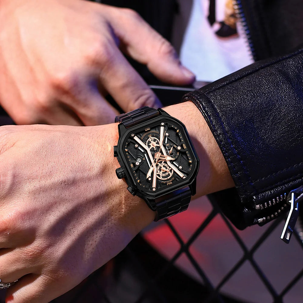Men Watches Quartz High Quality Stainless Steel Top Brand Luxury Business Waterproof Luminous Chronograph Watch
