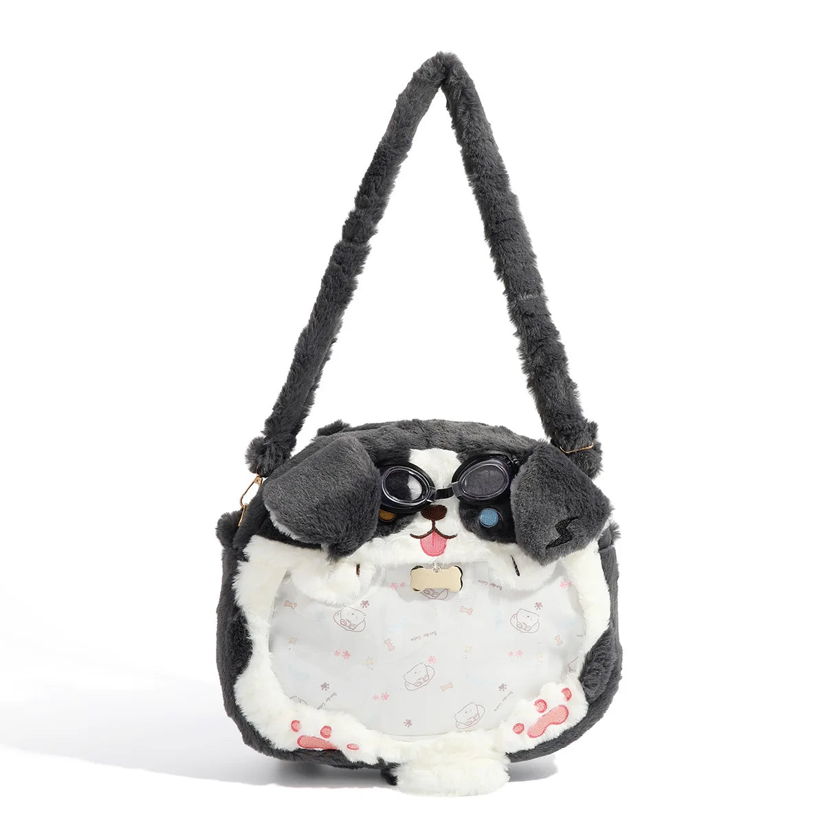 Cute Plush Dog Velvet Backpack Large Capacity Bag