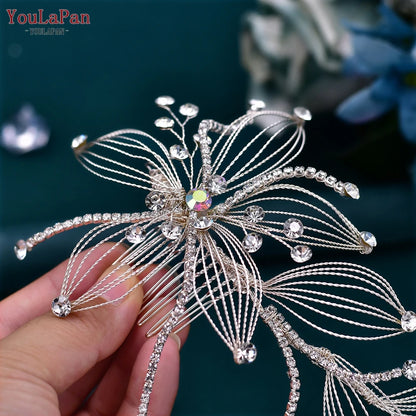 Rhinestone Hair Comb for Woman Bridal Hairpin Wedding Hair Ornament Accessories Party Bride Bridesmaid Hair Clip