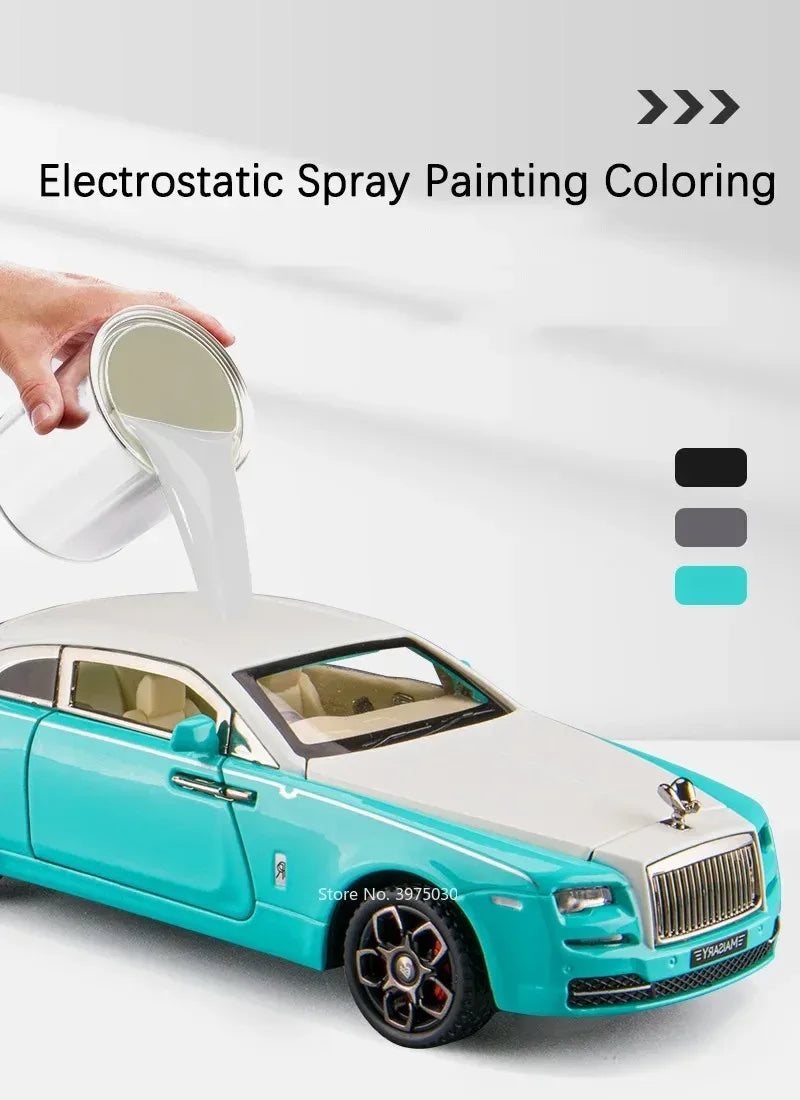 1:32 Scale Rolls-Royce Phantom 6x6 Wraith Car Model Toy Diecast Metal Alloy Off-Road Vehicle Models Sound Light Gifts