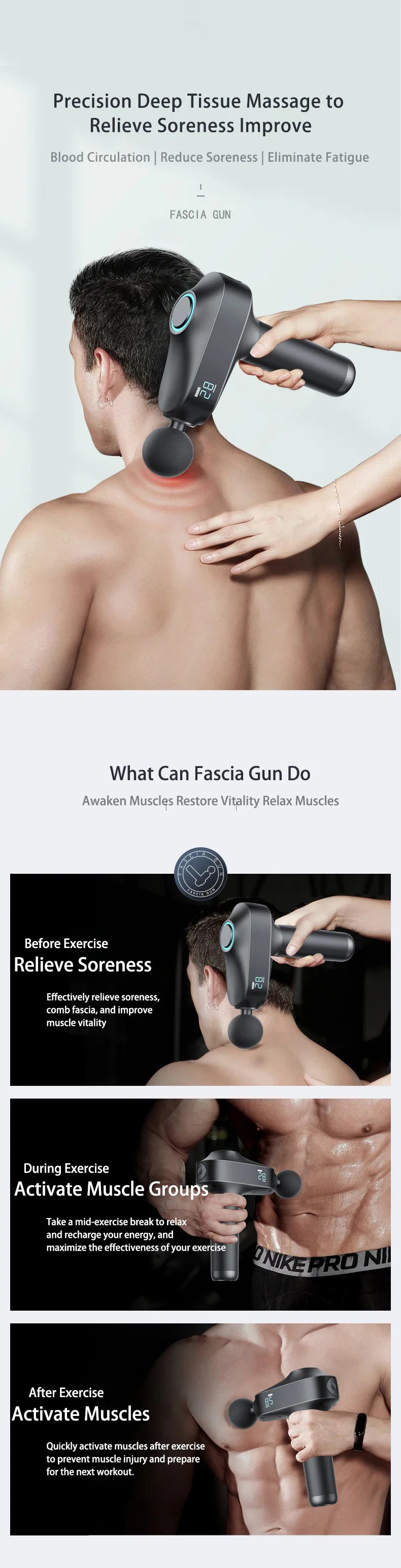 Massage Products Brushless Motor Strong Deep Tissue Percussion Muscle Massager Body Professional Massage