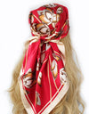 Retro Women Silk Scarf Bandanna Fashion Bohemian Pattern Square Hijab Lady Wrap Headband foulard muffler