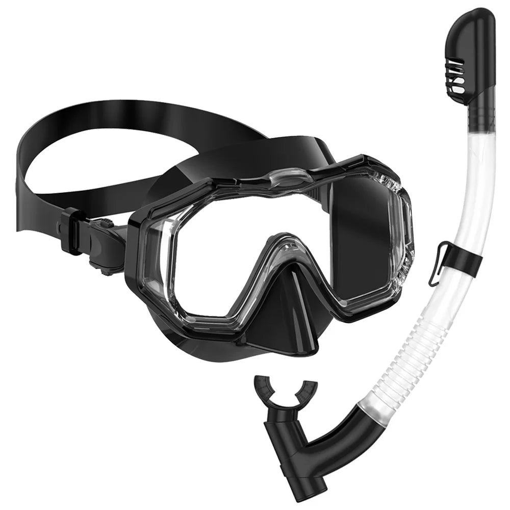 Kids Snorkel Mask 3 Windows Panoramic Wide View HD Three-Lens Adjustable Scuba Snorkeling Swimming Diving For Kids and Youth