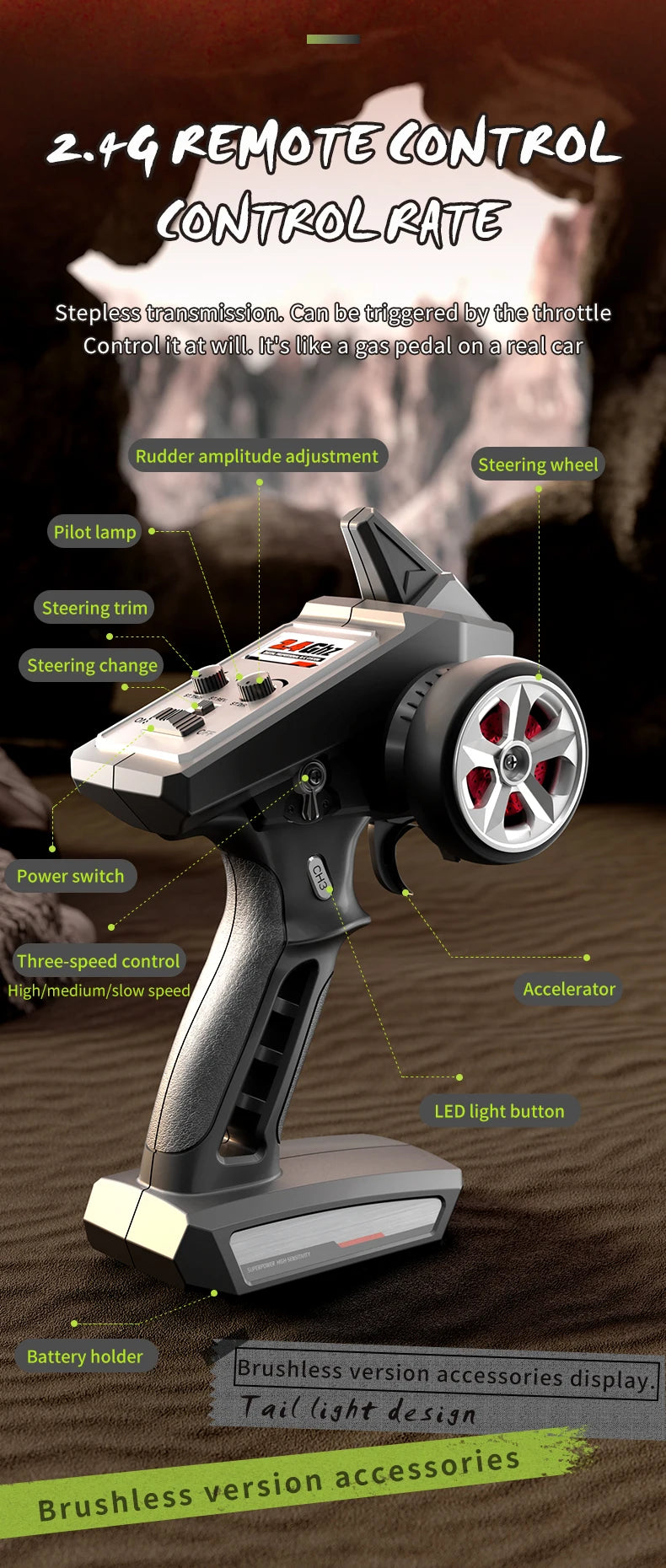 RC Car 4WD Thunder High Speed off-road vehicle Brushless four-wheel drive Thunder off-road vehicle RC Toy