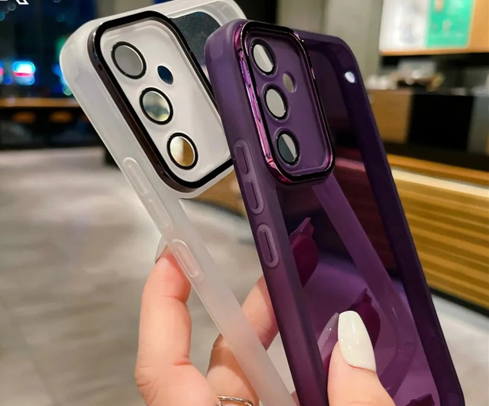 Plating Lens Soft Silicone Clear Case For Samsung S24 S23 S22 Ultra Plus  Cover