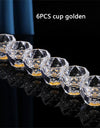 Diamond Cutting Crystal Liquor Glasses Set With Wine Dispenser Vodka Shot Glass Wine Glasses Whiskey Spirits Sake Brandy Teacup