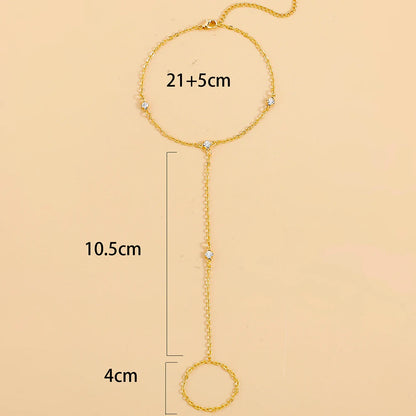 Shiny Crystal Anklet for Women Gold Plated Metal Chain Ankle Bracelet Linked Toe Rings