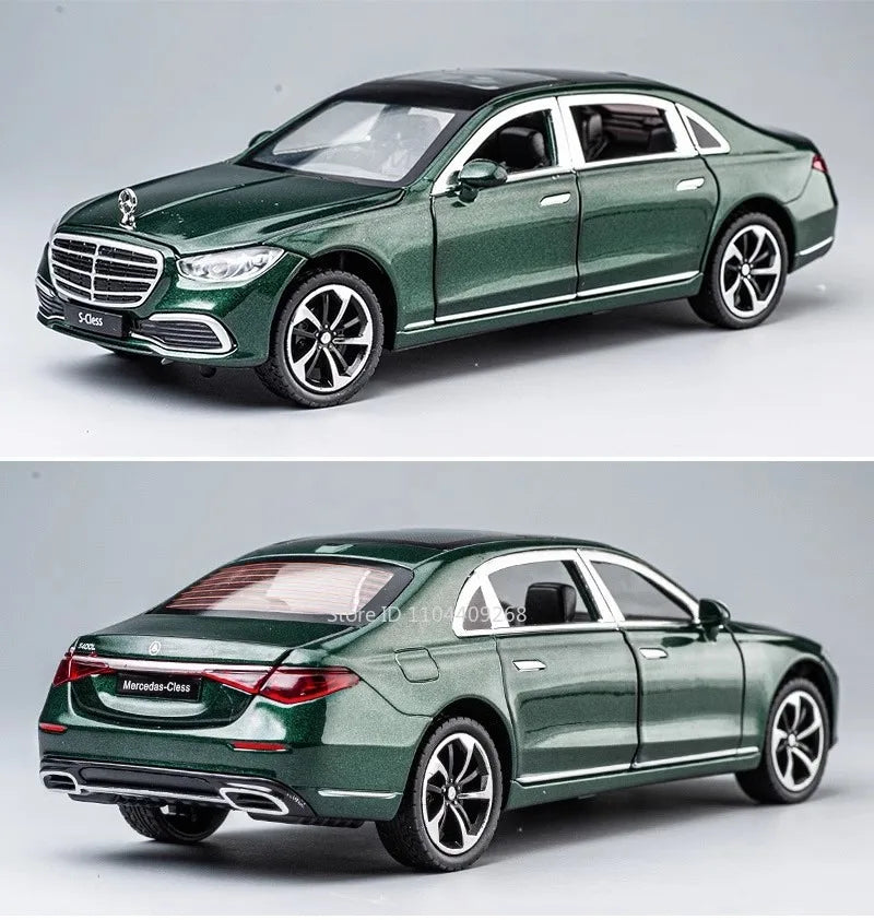 1:24 Scale S400L GLE350 Car Toy Model Doors Opened Sound Light Pull Back Metal Diecast Miniature Vehicle Collection Gift