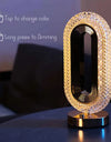 Modern Luxury Oval USB Rechargeable Crystal Table Lamp
