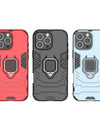For iPhone 16 Pro Max Case For iPhone 16 Pro Max Cover Armor Silicone PC Finger Ring Stand Phone Shockproof Protector Case