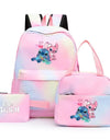 3pcs Disney Lilo Stitch Colorful Backpack with Lunch Bag Rucksack Casual School Bags for Boys Girls Women Student Teenagers Sets