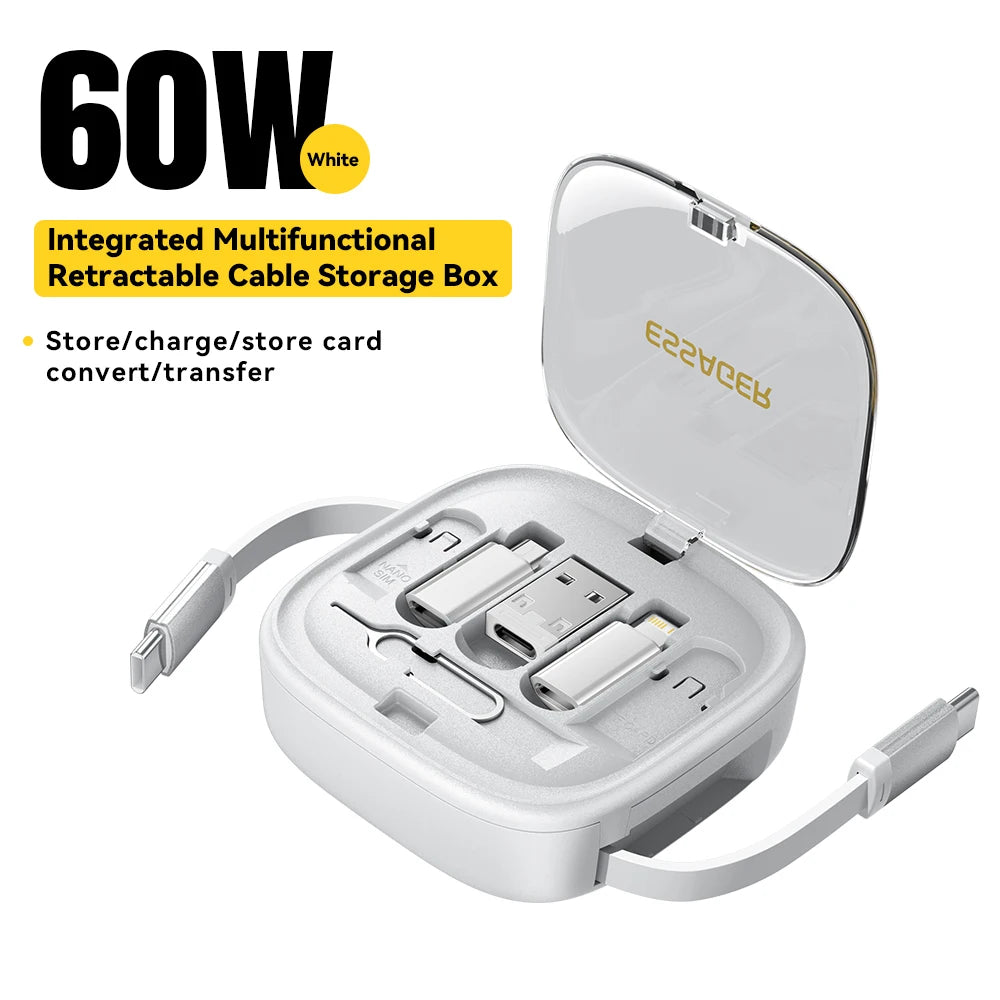 PD 60W Multifunctional USB Type-C Cable Set with Storage Box