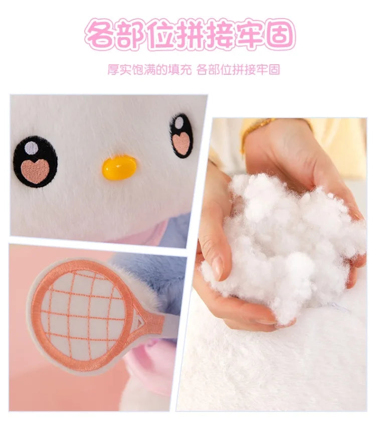 Cute Cat Character Tennis Theme Plush Stuffed Doll Toy