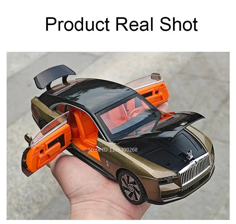 1:24 Rolls-Royce Spectre Cullinan Masory Car Model Toy Sound Light Shock Absorption Vehicle Models Desktop Ornaments Gift