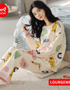 Women’s 2-Piece Pajama Set – Long Sleeve Top & Pants, Loose & Comfortable Winter Loungewear