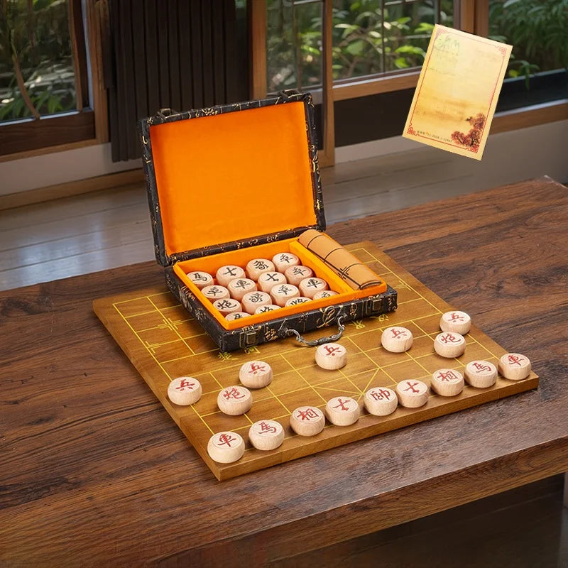2 in 1 Wooden Chinese Chess & Go Board Game Set