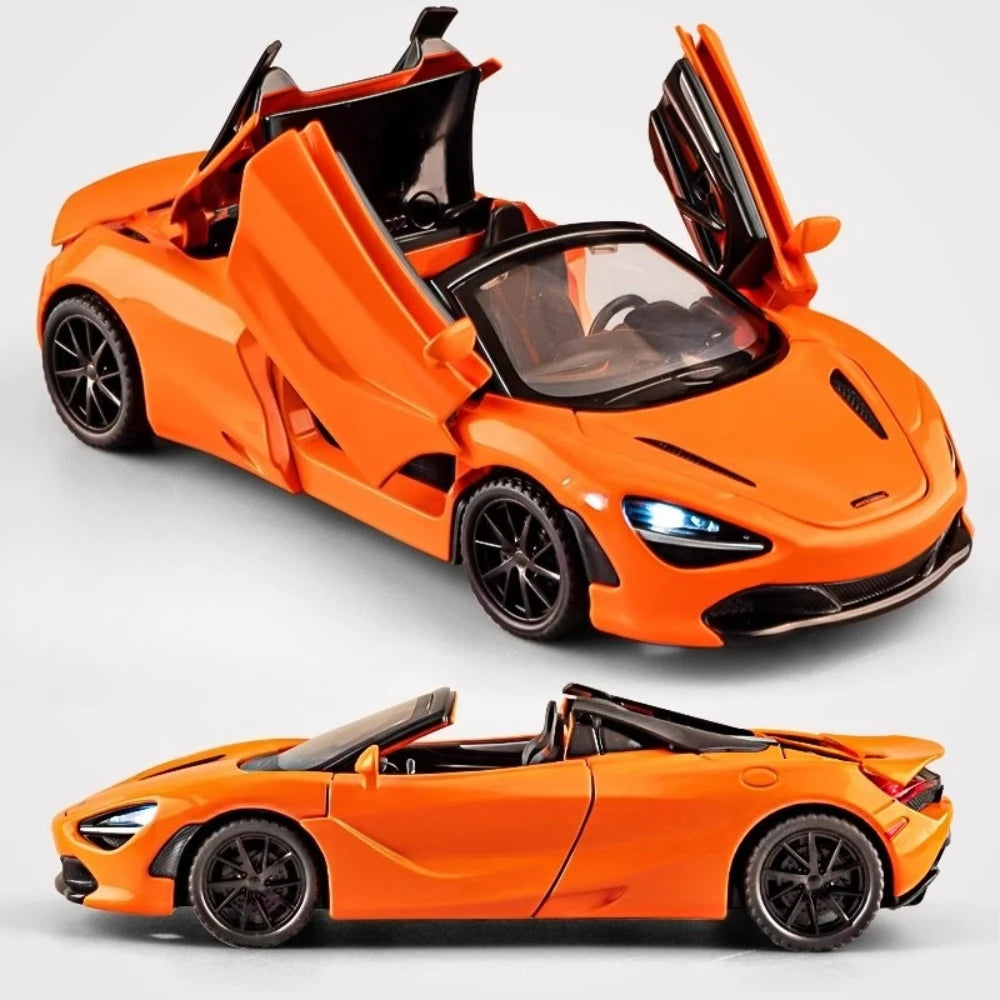 1:32 720S Senna Sports Car Model Toy Doors Opened Metal Die-cast Sound Light Miniature Vehicles Models Boys Collection Gifts