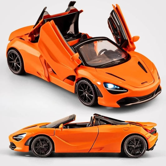 1:32 720S Senna Sports Car Model Toy Doors Opened Metal Die-cast Sound Light Miniature Vehicles Models Boys Collection Gifts