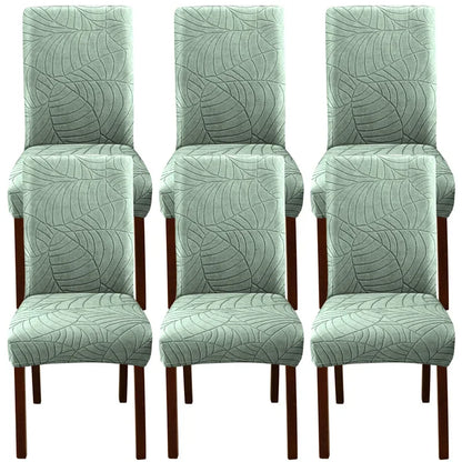 1PC Stretch Dining Chair Covers Leaves Jacquard Seat Covers Universal Size Dust Covers for Hotel Banquet Wedding Chairs Decor