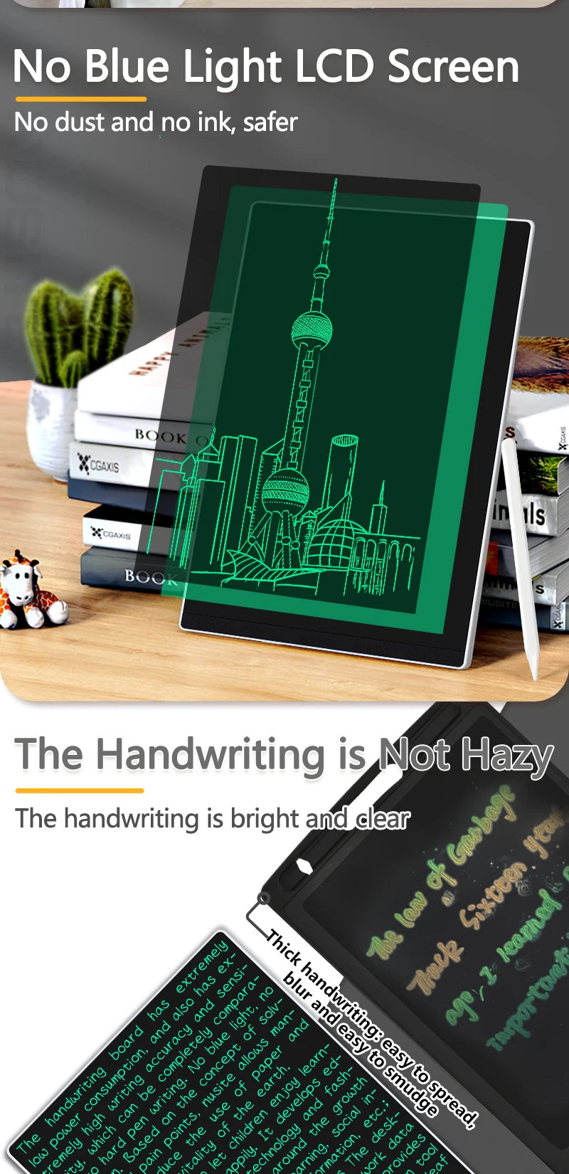 11.5/10.5inch LCD Drawing Board for Work Full Screen Superfine Double/single-sided Handwriting Crystal megnet Writing Tablet Pad