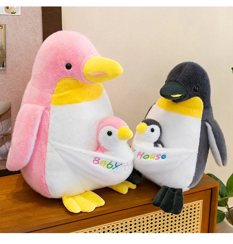 Mother Baby Penguin Plush Stuffed Doll Toy