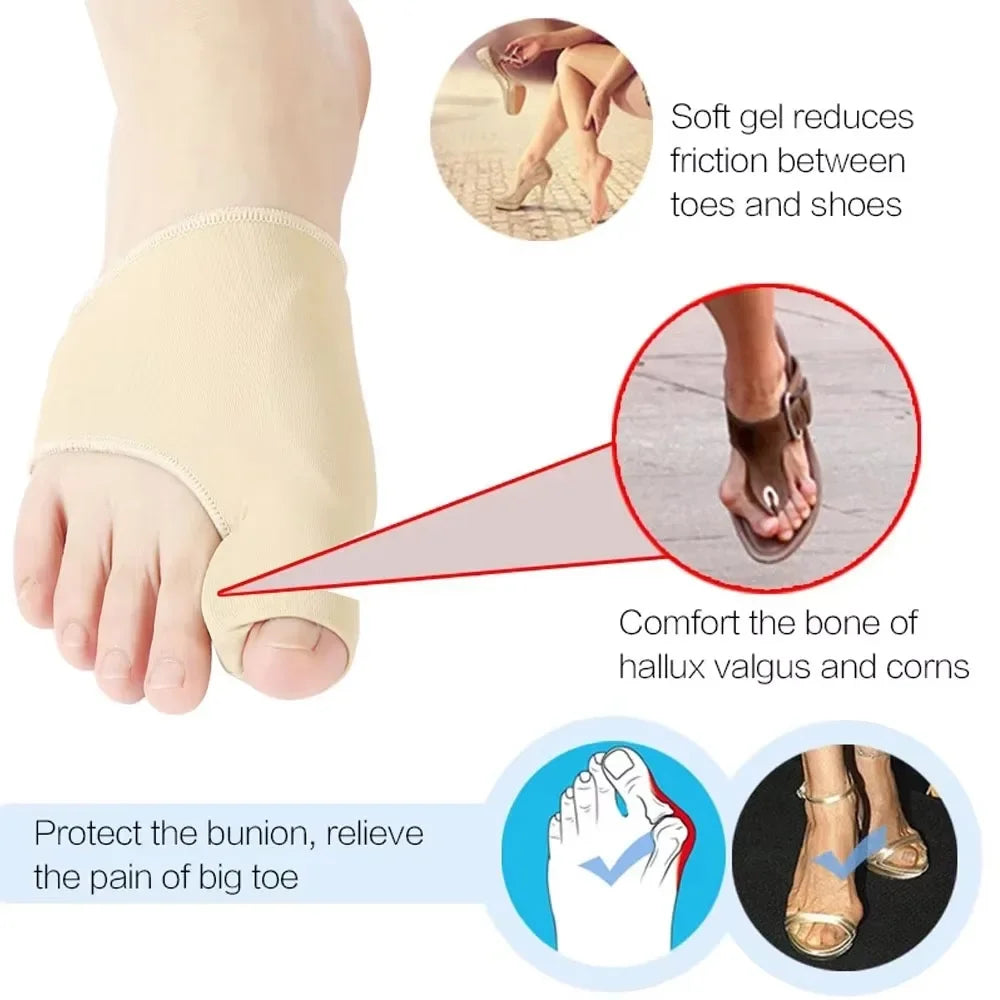 1Pair Toe Separator Hallux Valgus Bunion Corrector Hammer Toe Straightener Foot Pain Relief Orthopedic Pedicure Tools Foot Care